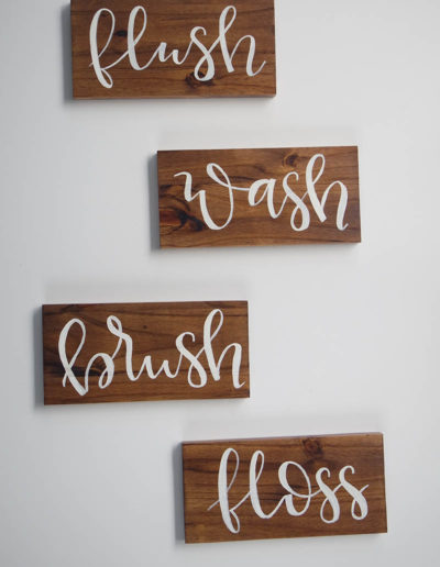 Hand lettering - Bathroom Wall Decor by M.E.S Crafts and Calligraphy, Cookeville, TN
